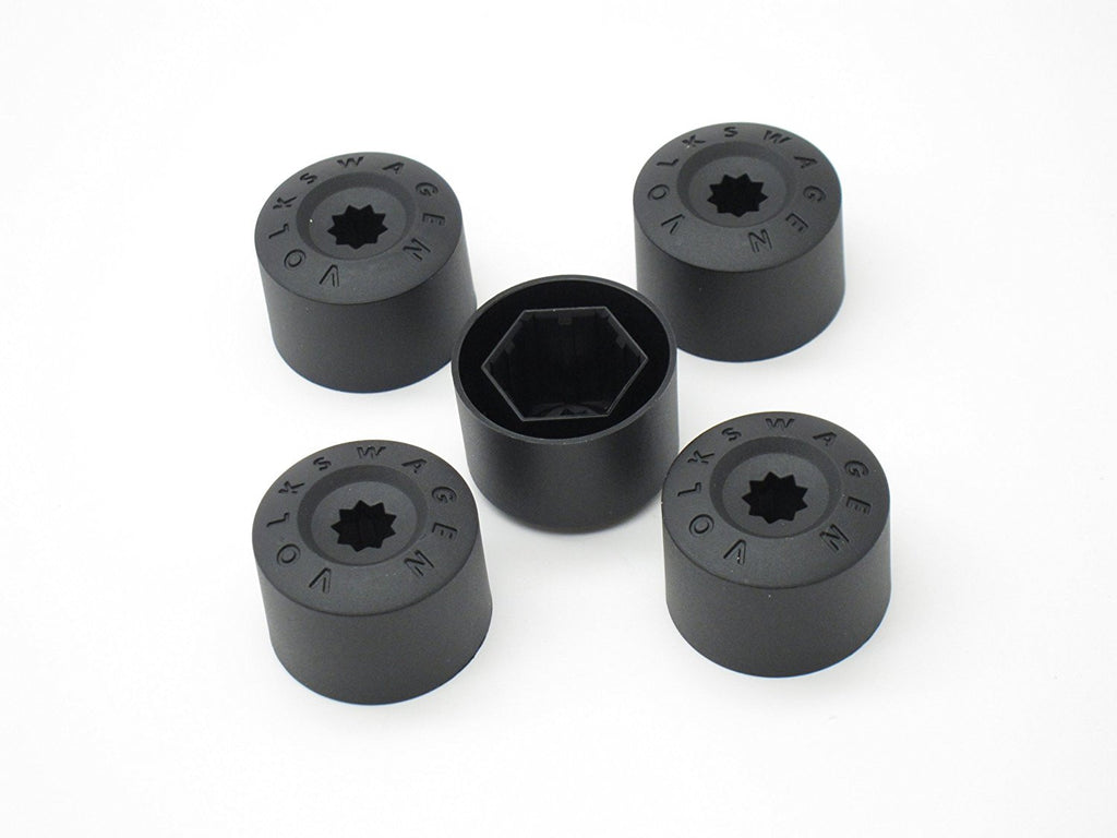 Set of 5 Volkswagen Black Lug Caps